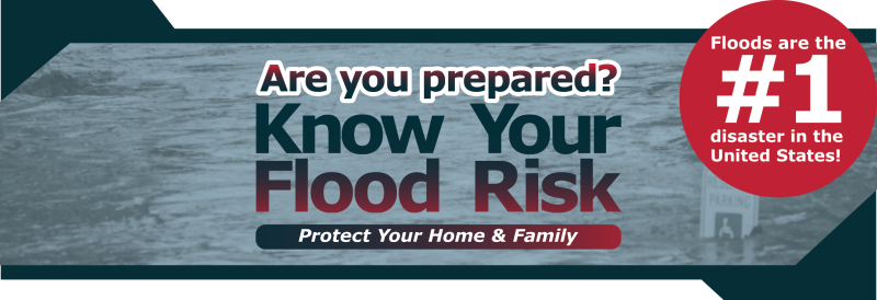 Warning that asks the question are you prepared? Followed by information that states floods are the number 1 disaster in the United States!