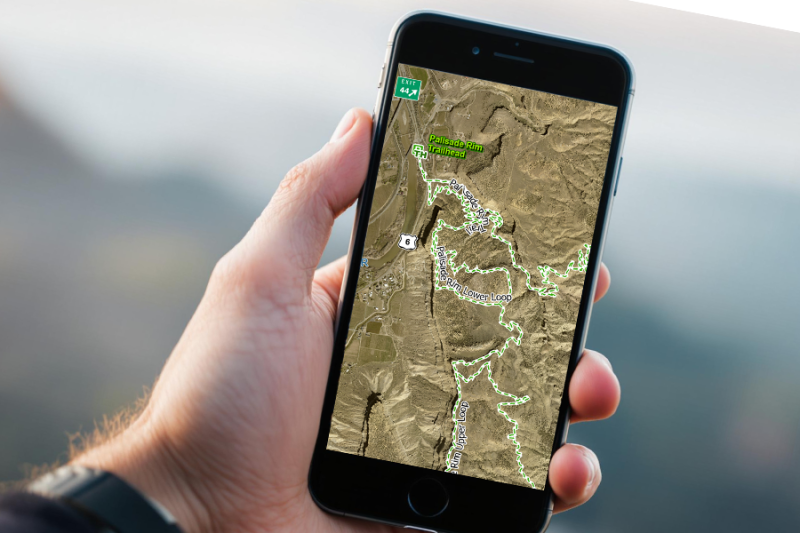 Trail map on cell phone
