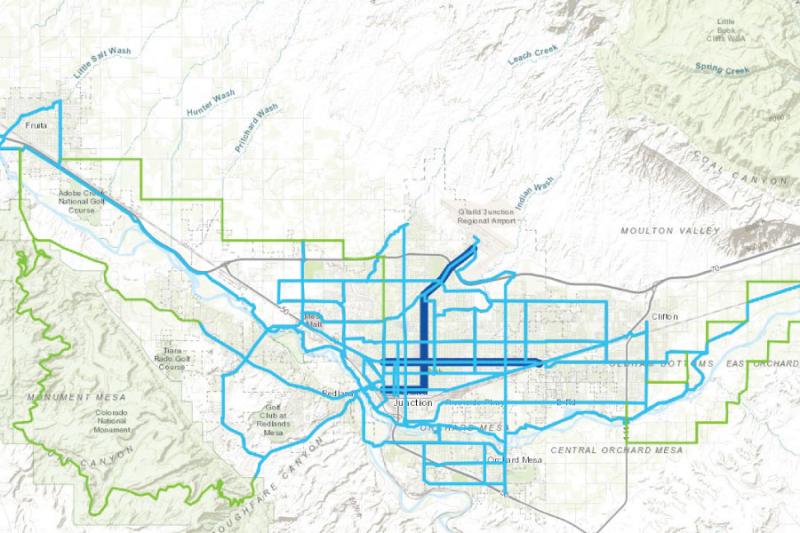 Map of Prioritized Active Transportation and Transit Corridors