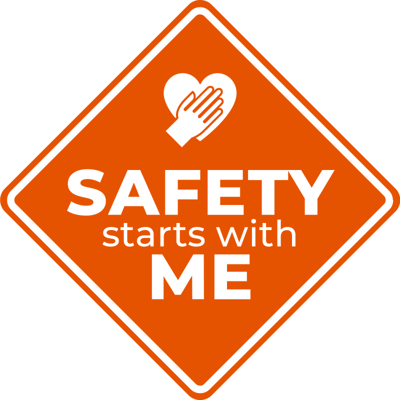 Sticker that says Safety Starts With Me