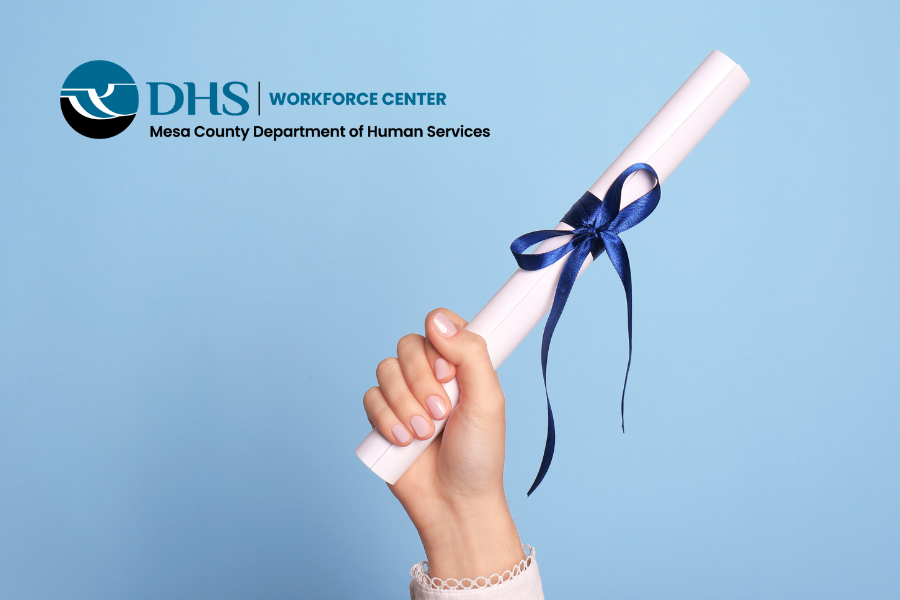 GED diploma on blue background with MCWFC logo
