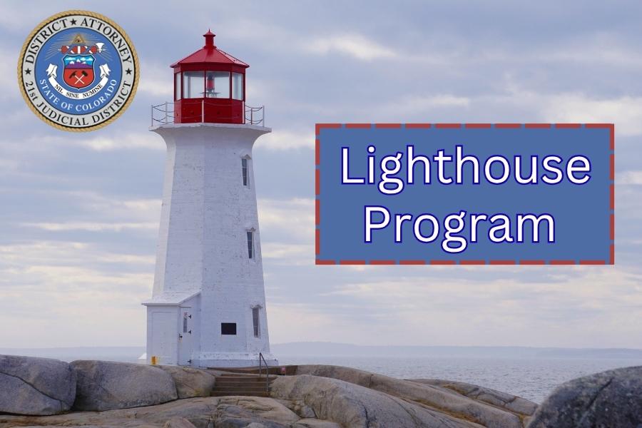 Lighthouse with text reading Lighthouse program.